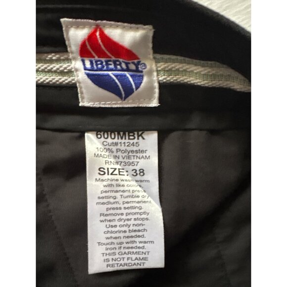 Black Polyester Work Pants Size 38 Machine Washable Durable Liberty Mens - Picture 4 of 9